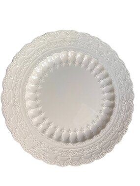 Spode Copeland Jewel White Embossed Saucer Plate 6 1/8" Diameter Vintage England